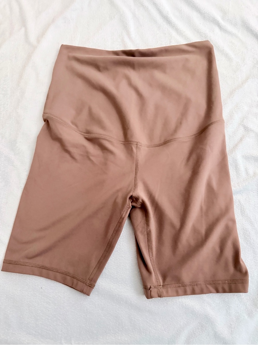 Maternity Over-belly High Rise Bike Shorts Medium in Taupe color - Picture 8 of 8